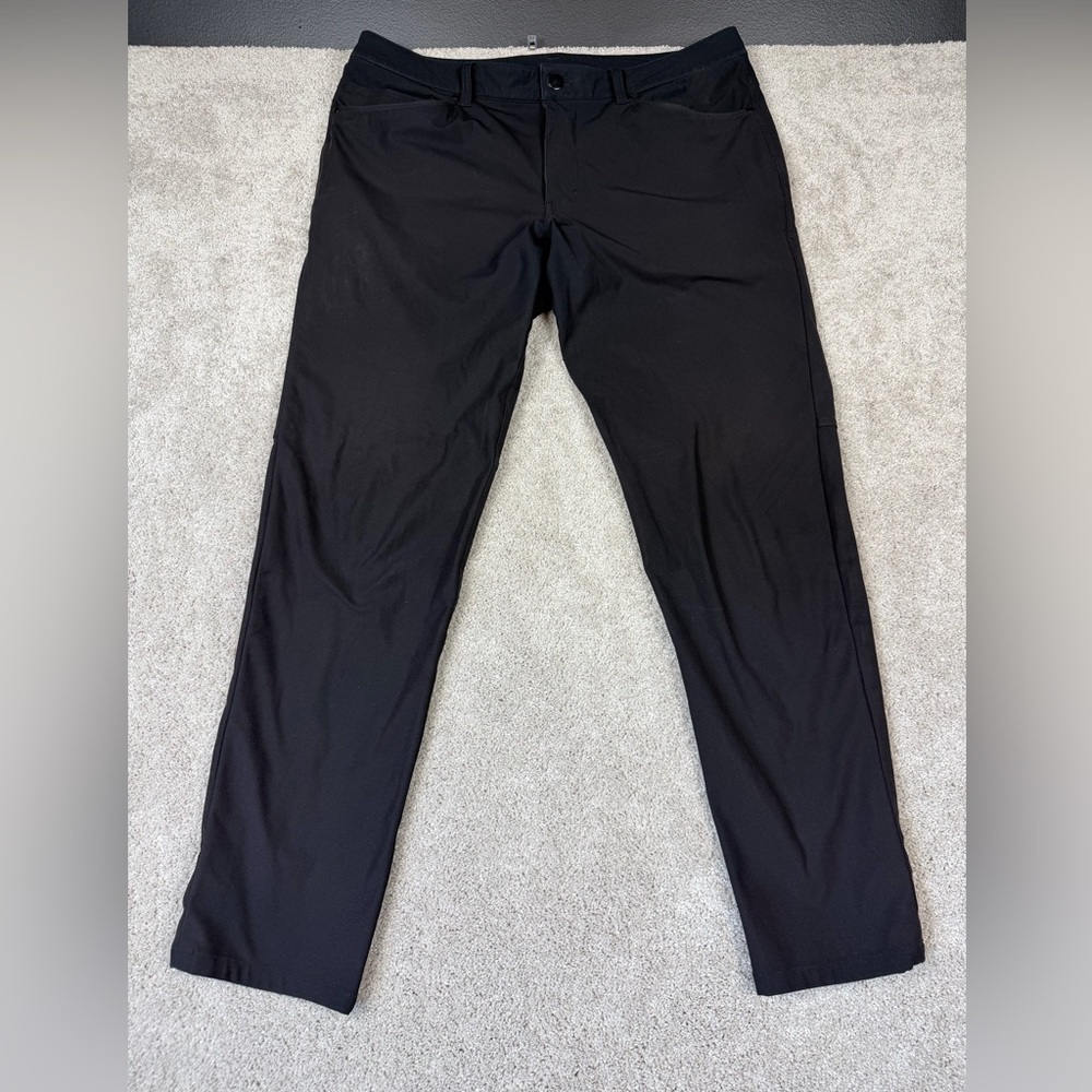 Lululemon Pants Men 34x29 Black ABC Classic Fit Warpstreme Athleisure Golf